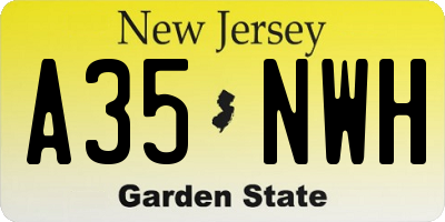 NJ license plate A35NWH
