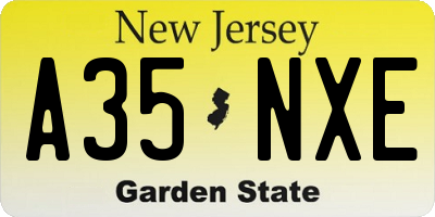 NJ license plate A35NXE