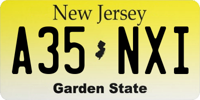 NJ license plate A35NXI
