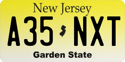 NJ license plate A35NXT