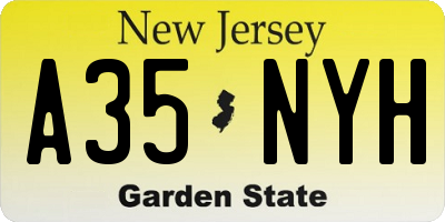 NJ license plate A35NYH