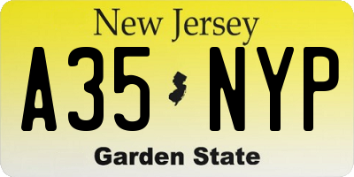 NJ license plate A35NYP