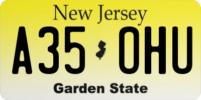 NJ license plate A35OHU