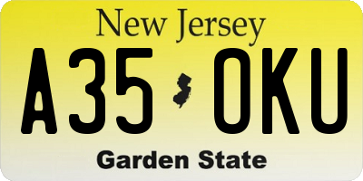 NJ license plate A35OKU