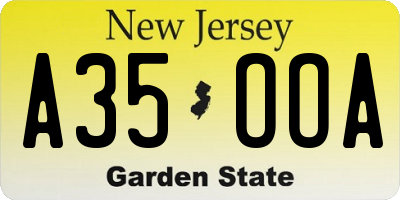 NJ license plate A35OOA