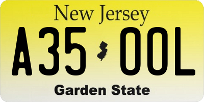 NJ license plate A35OOL