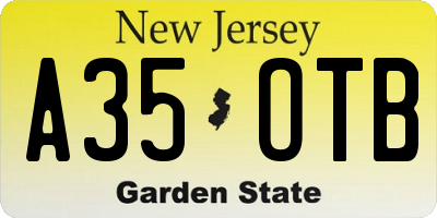 NJ license plate A35OTB