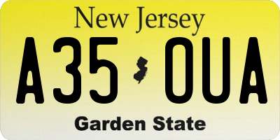 NJ license plate A35OUA