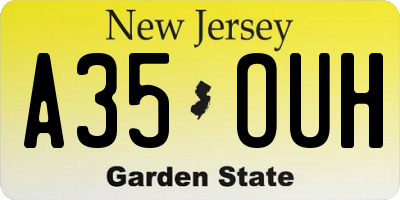 NJ license plate A35OUH