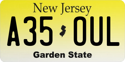 NJ license plate A35OUL