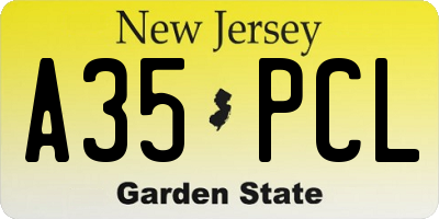NJ license plate A35PCL