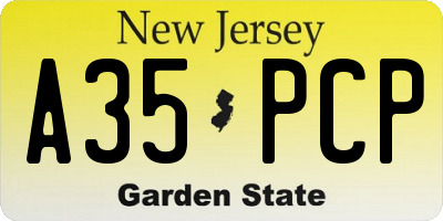 NJ license plate A35PCP