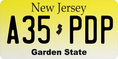 NJ license plate A35PDP