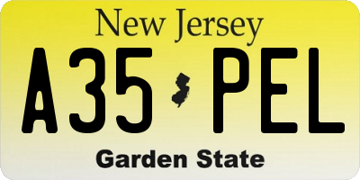 NJ license plate A35PEL