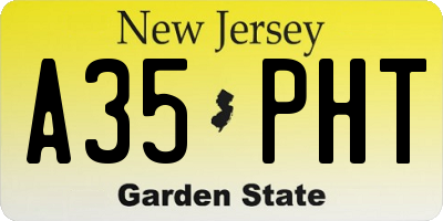 NJ license plate A35PHT