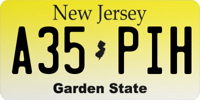 NJ license plate A35PIH