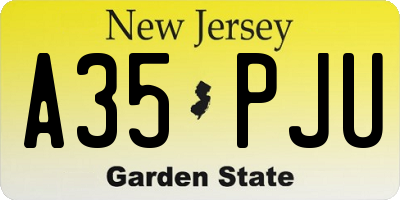 NJ license plate A35PJU