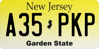 NJ license plate A35PKP