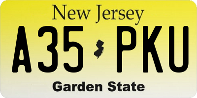 NJ license plate A35PKU
