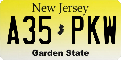 NJ license plate A35PKW
