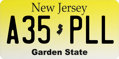 NJ license plate A35PLL