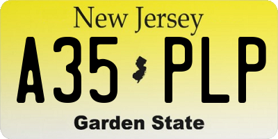 NJ license plate A35PLP