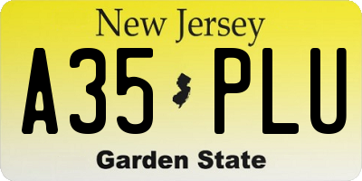 NJ license plate A35PLU