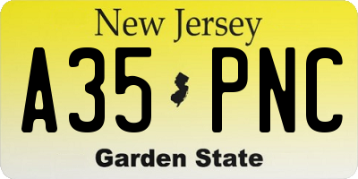 NJ license plate A35PNC