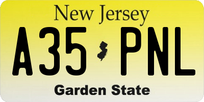 NJ license plate A35PNL