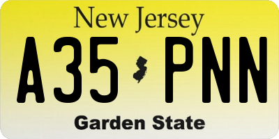 NJ license plate A35PNN