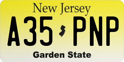 NJ license plate A35PNP