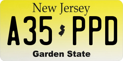 NJ license plate A35PPD