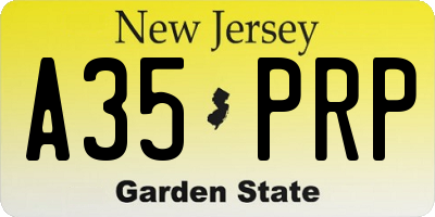 NJ license plate A35PRP