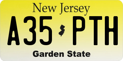 NJ license plate A35PTH