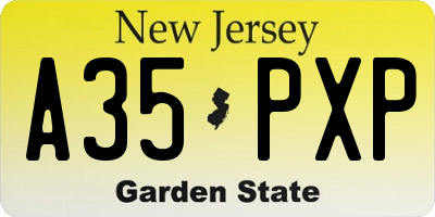 NJ license plate A35PXP