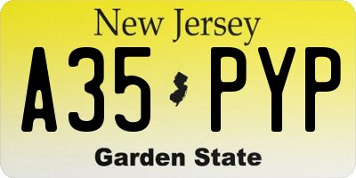 NJ license plate A35PYP