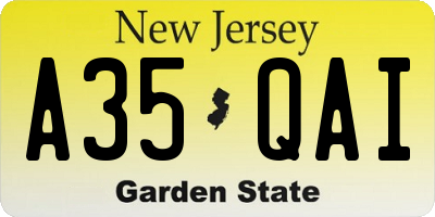NJ license plate A35QAI