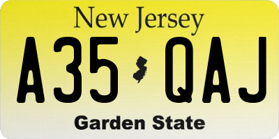 NJ license plate A35QAJ