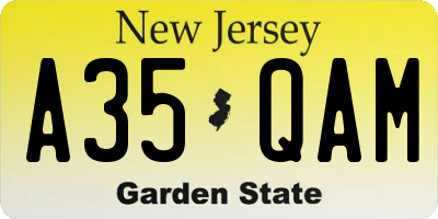 NJ license plate A35QAM