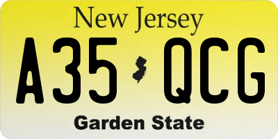 NJ license plate A35QCG