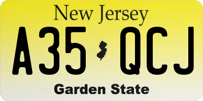 NJ license plate A35QCJ