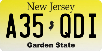 NJ license plate A35QDI