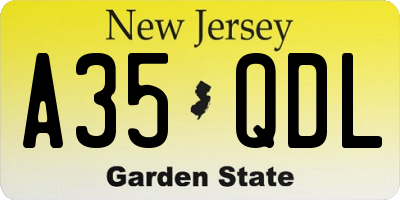 NJ license plate A35QDL