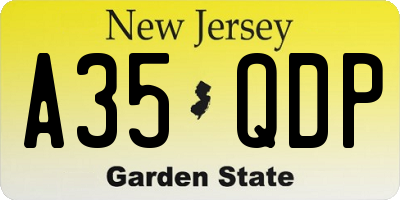 NJ license plate A35QDP