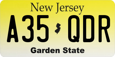 NJ license plate A35QDR