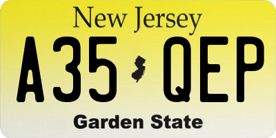 NJ license plate A35QEP
