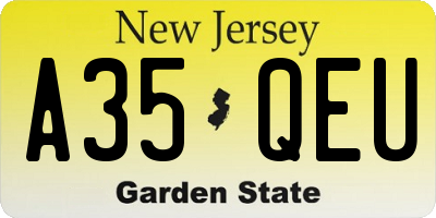 NJ license plate A35QEU