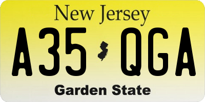 NJ license plate A35QGA