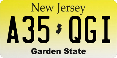 NJ license plate A35QGI