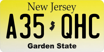 NJ license plate A35QHC